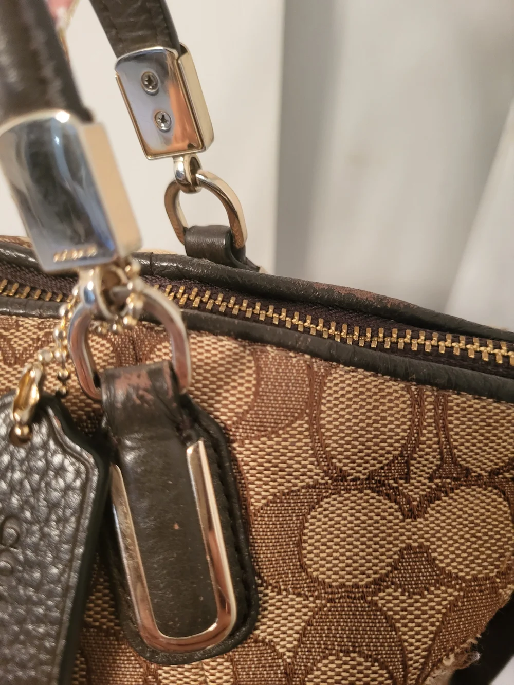 Coach Crossbody Bag - Brown & Dark Brown Interior / Gold Zipper 13
